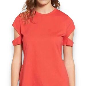 Rebecca Minkoff Red Cutout Short Sleeve Shirt